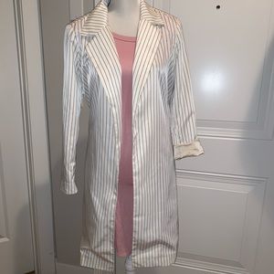 GANT RUGGER SMALL STRIPPED LONG BLAZER DUSTER